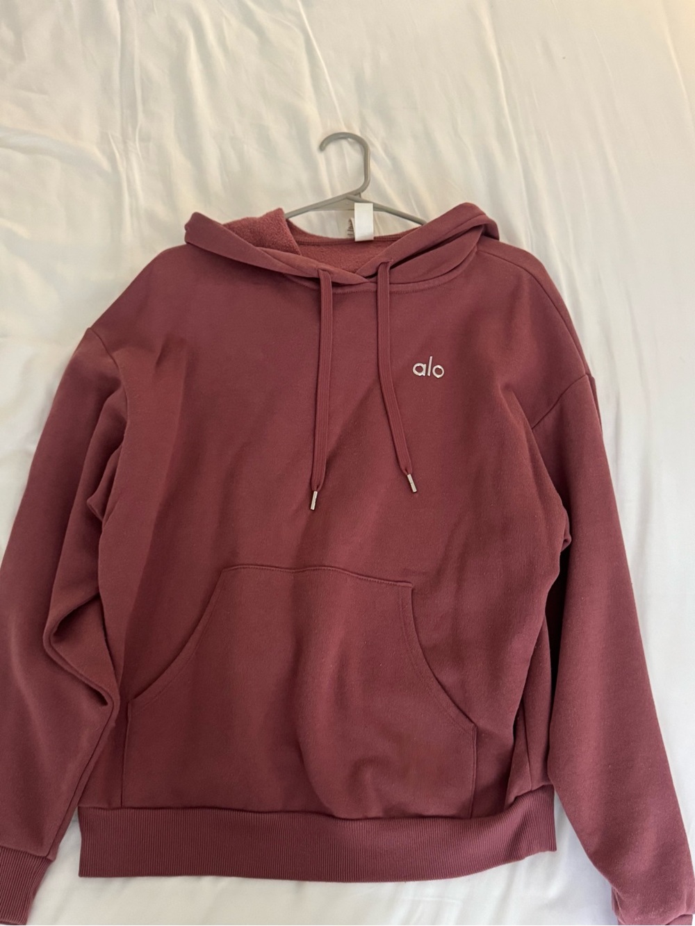 ALO Yoga Dusty Rose Hoodie with Hood and Drawstrings